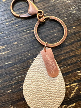 Load image into Gallery viewer, Copper and Leather Orchid Key Chain
