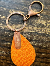 Load image into Gallery viewer, Copper and Leather Orchid Key Chain