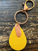 Load image into Gallery viewer, Copper and Leather Orchid Key Chain