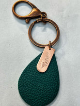Load image into Gallery viewer, Copper and Leather Orchid Key Chain