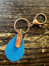 Load image into Gallery viewer, Copper and Leather Orchid Key Chain