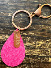 Load image into Gallery viewer, Copper and Leather Orchid Key Chain