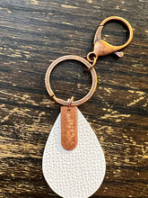 Load image into Gallery viewer, Copper and Leather Orchid Key Chain