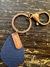 Load image into Gallery viewer, Copper and Leather Orchid Key Chain