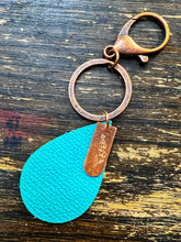 Load image into Gallery viewer, Copper and Leather Orchid Key Chain