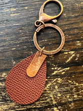 Load image into Gallery viewer, Copper and Leather Orchid Key Chain