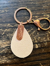 Load image into Gallery viewer, Copper and Leather Orchid Key Chain
