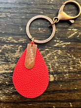 Load image into Gallery viewer, Copper and Leather Orchid Key Chain