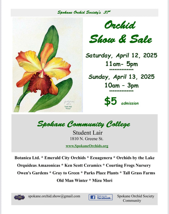 Orchid Show and Sale in Spokane!