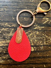 Load image into Gallery viewer, Copper and Leather Orchid Key Chain
